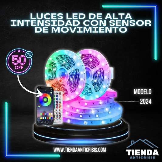 CINTA LED RGB (+10 METROS) CON SENSOR MUSICAL