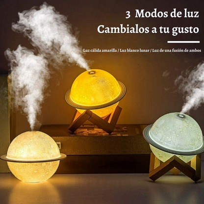 Lámpara lunar con mini difusor aromaterapeutico