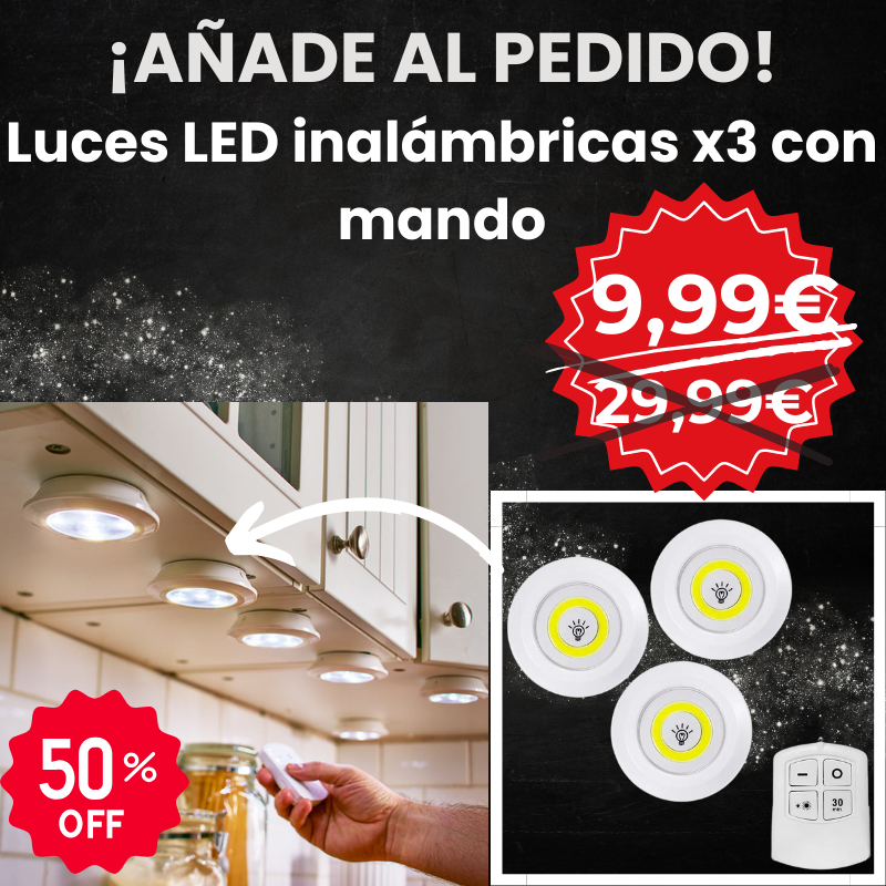 Luces LED inalámbricas x3 con mando