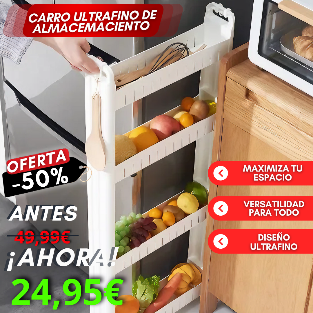 Carrito ultrafino de almacenamiento