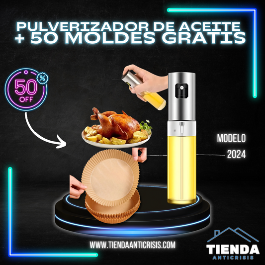 PULVERIZADOR DE ACEITE + 50 MOLDES GRATIS