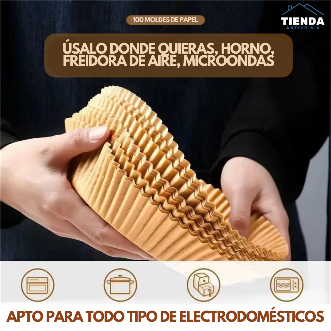 PACK DE 100 MOLDES DE PAPEL PARA FREIDORA DE AIRE