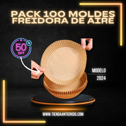 PACK DE 100 MOLDES DE PAPEL PARA FREIDORA DE AIRE