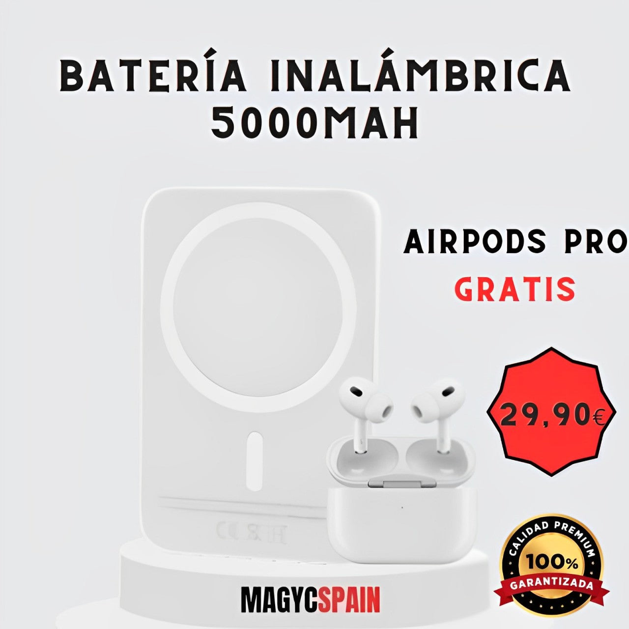 BATERÍA INALAMBRICA PORTATIL + AIRPODS PRO