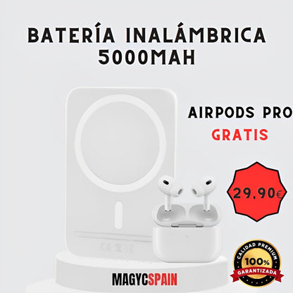 BATERÍA INALAMBRICA PORTATIL + AIRPODS PRO