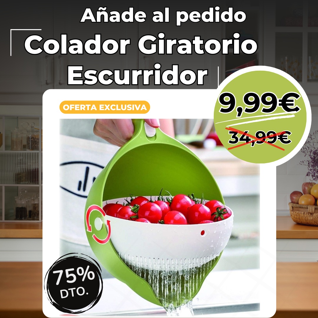 Colador Doble Capa Giratorio Escurridor