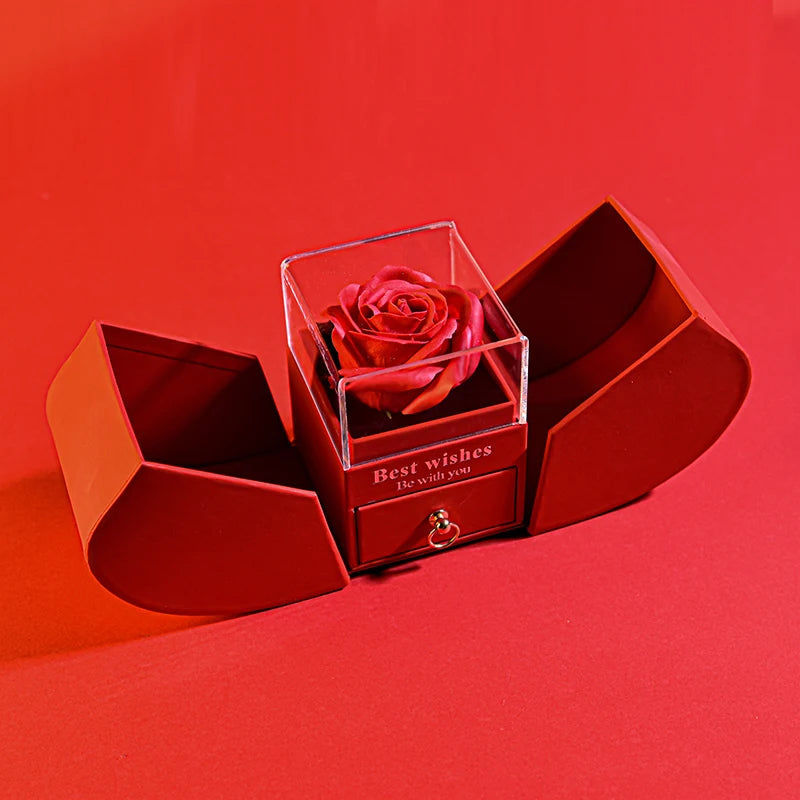 Rosa Eterna + Collar De Regalo + Carta dedicatoria