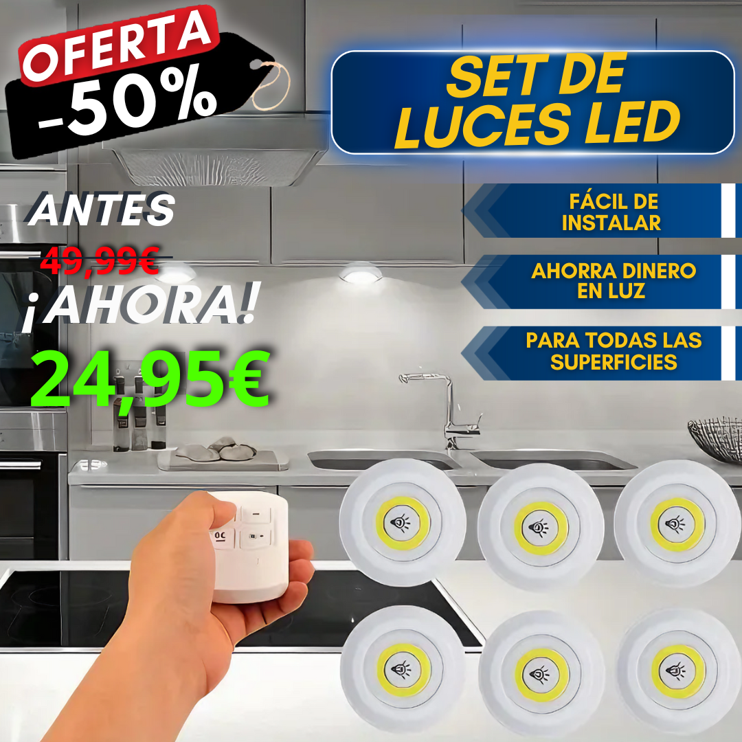 Set de 3 Luces LED + Mando a distancia ¡Gratis!