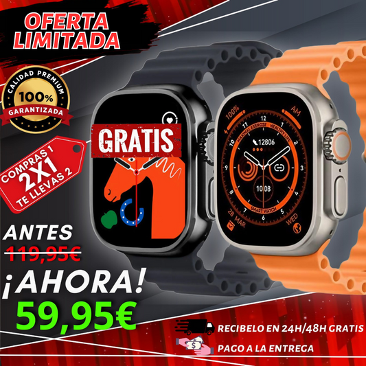 [Oferta 2X1] Smartwatch 9 UltraTech™ + 4 correas de recambio Gratis